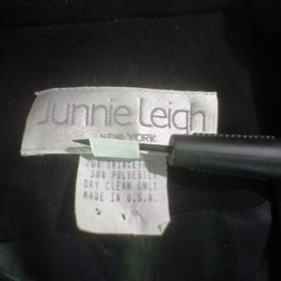 Vintage Junnie Leigh SZ12 Open Blazer Black With Rhinestone-Cuff Detail USA Made - Picture 14 of 14